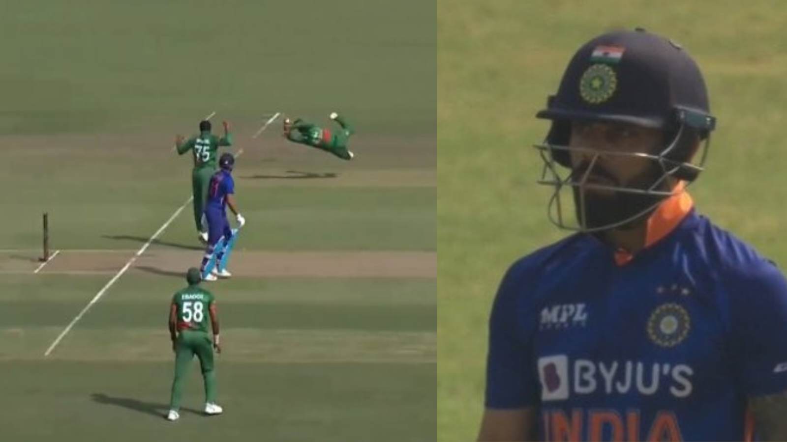 WATCH: Litton Das’ jaw-dropping catch sends a stunned Virat Kohli packing