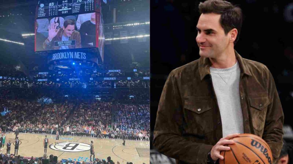 Roger Federer attending NBA game