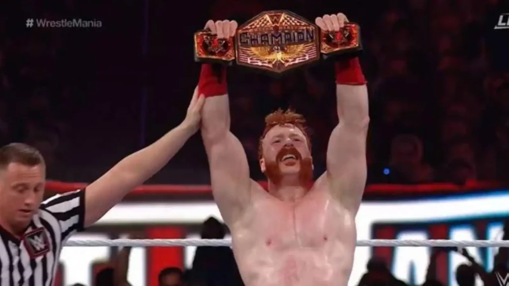 Sheamus wins the US Championship at WrestleMania 37 by defeating Matt Riddle (Image Credits- ComicBook.com)