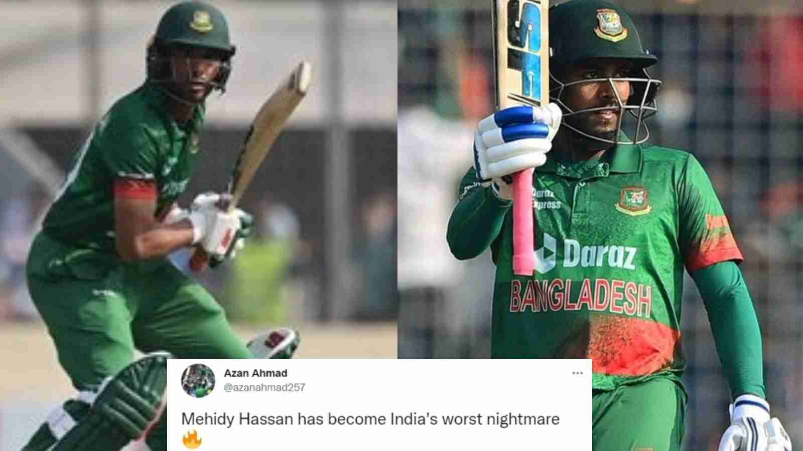 “Innings of his life!”- Twitter reacts as brilliant knocks from Mehidy Hasan and Mahmudullah deny India an easy target