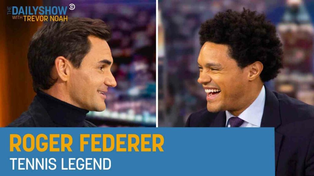 Roger Federer and Trevor Noah on The Daily Show (Image Credit: The Global Herald)