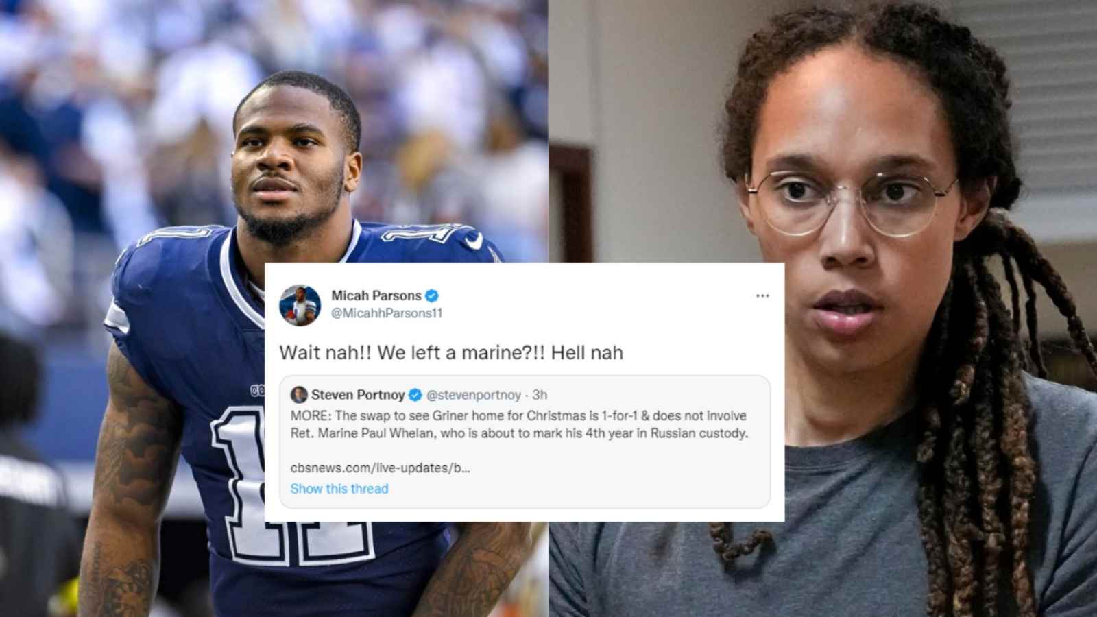 “We left a marine?!! Hell nah,” Micah Parsons is absolutely furious over Brittany Griner’s homecoming instead of U.S. Marine Paul Whelan, expresses regret instantly