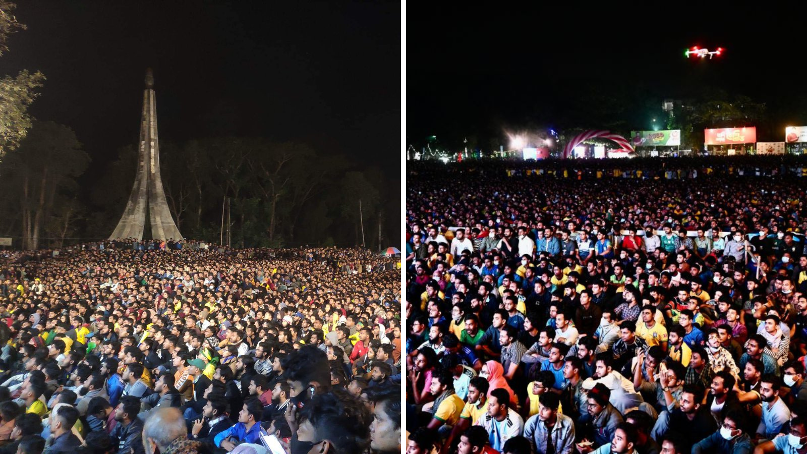 In Pictures: Massive crowd of Bangladesh students gather to watch Brazil v Croatia FIFA World Cup quarterfinals at Chittagong University