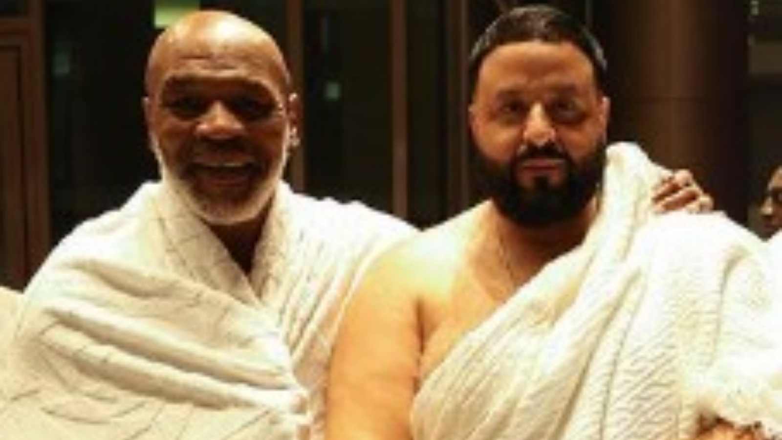 WATCH: A teary DJ Khaled can’t hide his emotions during the surreal moment he performs Umrah at Mecca with Mike Tyson