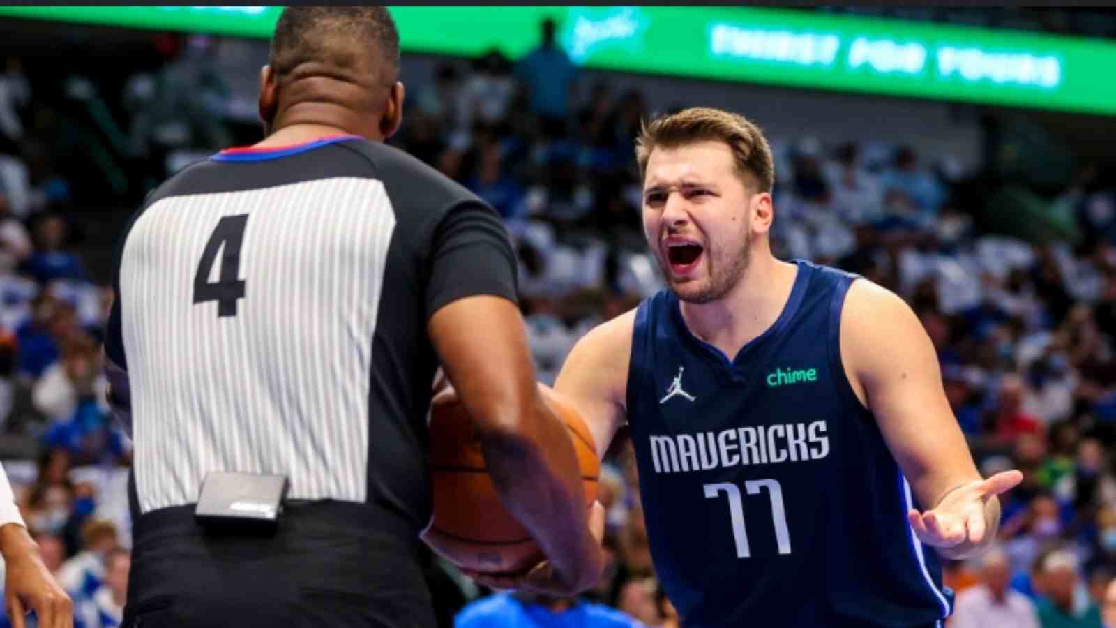 “Refs should be getting fined at this point” – Disappointed fans troll officials as Luka Doncic was handed a technical foul for yelling at his teammate