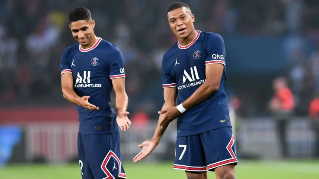 Achraf Hakimi and Kylian Mbappe