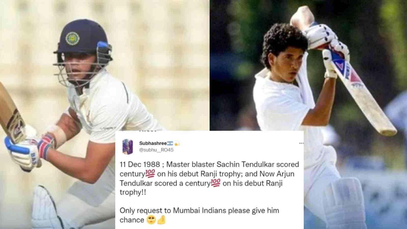 “Like father, like son”- Arjun Tendulkar emulates father Sachin Tendulkar, scores century on Ranji Trophy debut