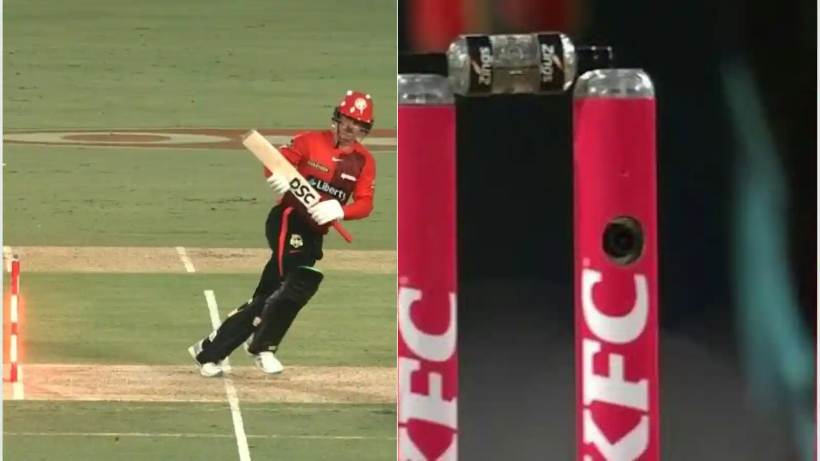 WATCH: Bizzare moment in cricket as bails mysteriously fall off in a BBL match