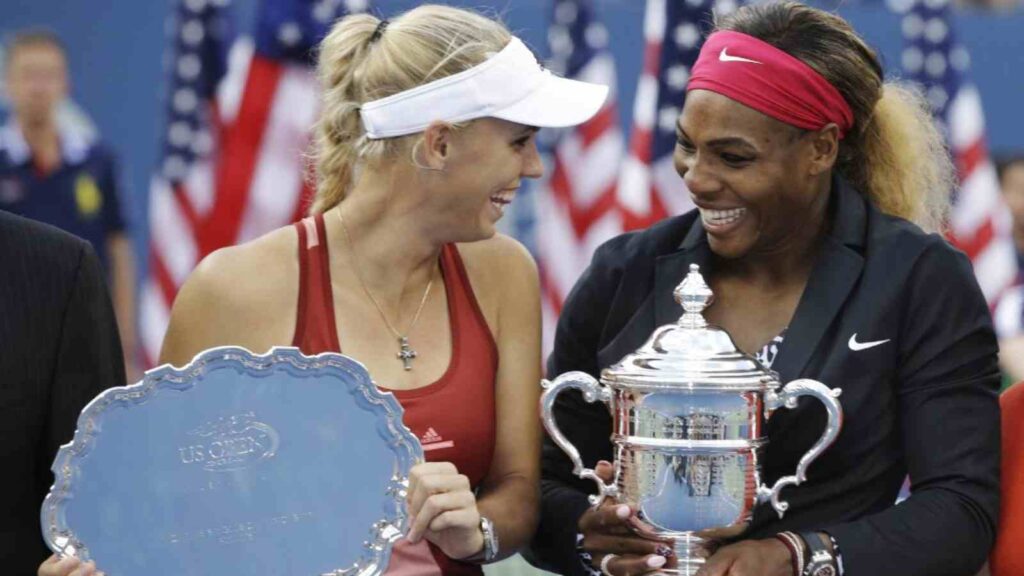 Caroline Wozniacki and Serena Williams (Image Credit: Yahoo! Sports)