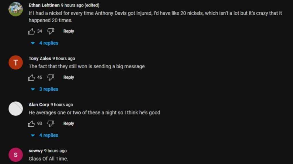 Fans react to Anthony Davis's injury