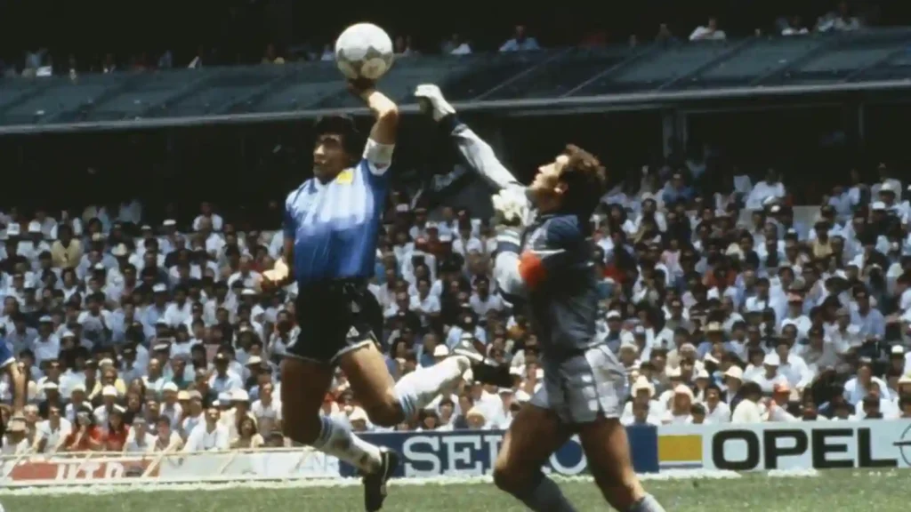 Argentina's Diego Maradona against England