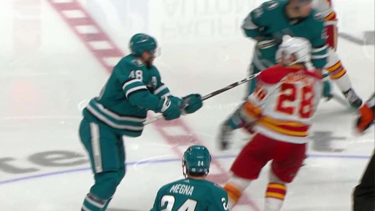 WATCH: Tomas Hertl brutally hits Elias Lindholm in face, recieves suspension for high-sticking, NHL Twitter reacts