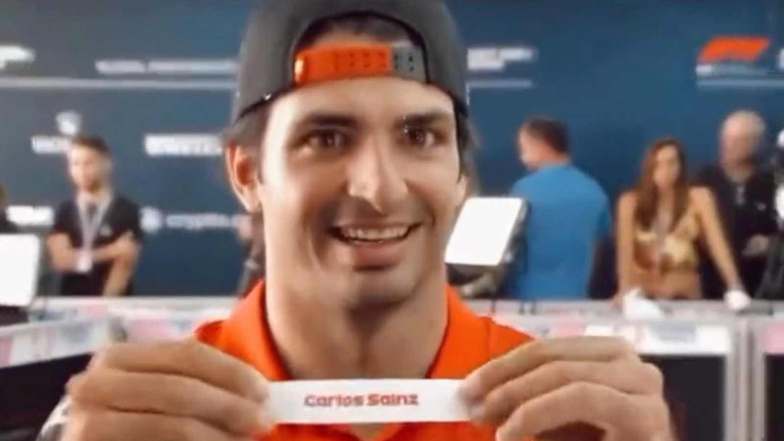 Watch: Carlos Sainz has an endearing reaction as the Ferrari driver picks himself for F1 Secret Santa