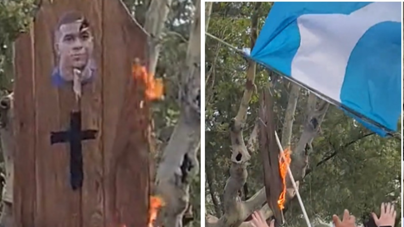 Crazy Argentina fans show intolerance, set afire coffin with Kylian Mbappe’s picture on it during 2022 FIFA World Cup celebrations