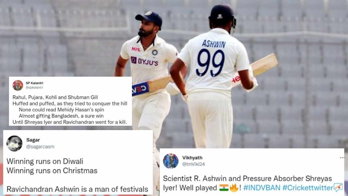 “Thanks for ending this year with a win”- Twitter reacts as resilient Ravichandran Ashwin, Shreyas Iyer save India from falling apart