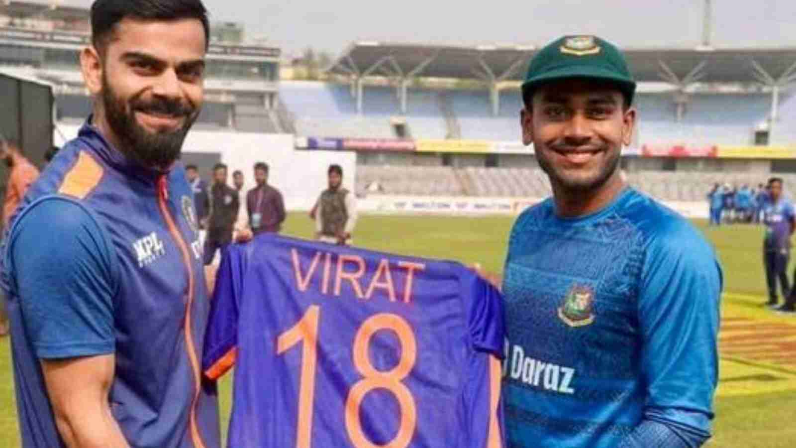 “Special souvenir,” Virat Kohli gifts his signed jersey to Mehidy Hasan Miraz