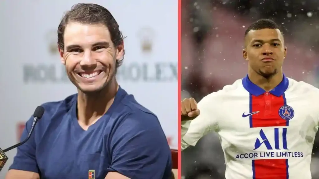 Tennis legend Rafael Nadal and PSG's Kylian Mbappe